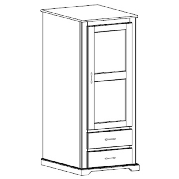 Kirkwood P2244 LD Single Wardrobe Two Drawers