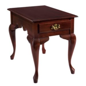 Queen Anne : Rectangular End Table With Drawer