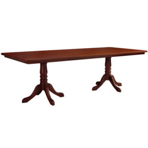 Wood Base Double Pedestal Base Table